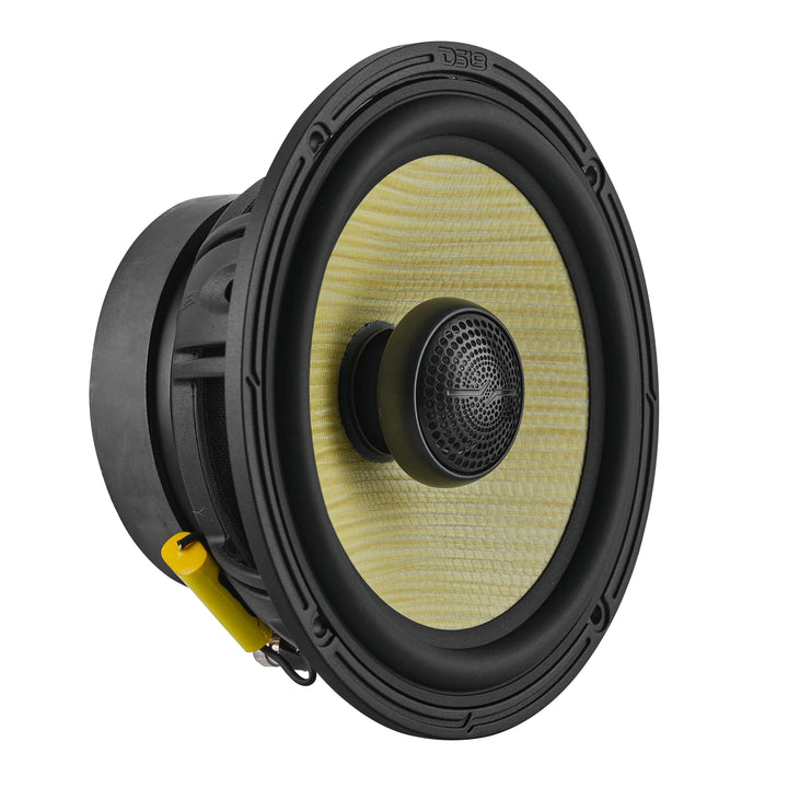 DS18 DXQ 6.5" Coaxial Speakers with Yellow Straw Cone - 150 Watts Rms 4-ohm