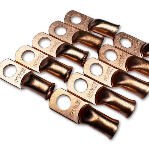 4 Gauge 100% OFC Copper Ring Terminal Lug with 5/16" Hole - 10 Pieces