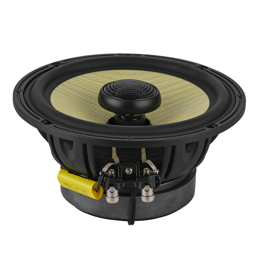 DS18 DXQ 6.5" Coaxial Speakers with Yellow Straw Cone - 150 Watts Rms 4-ohm