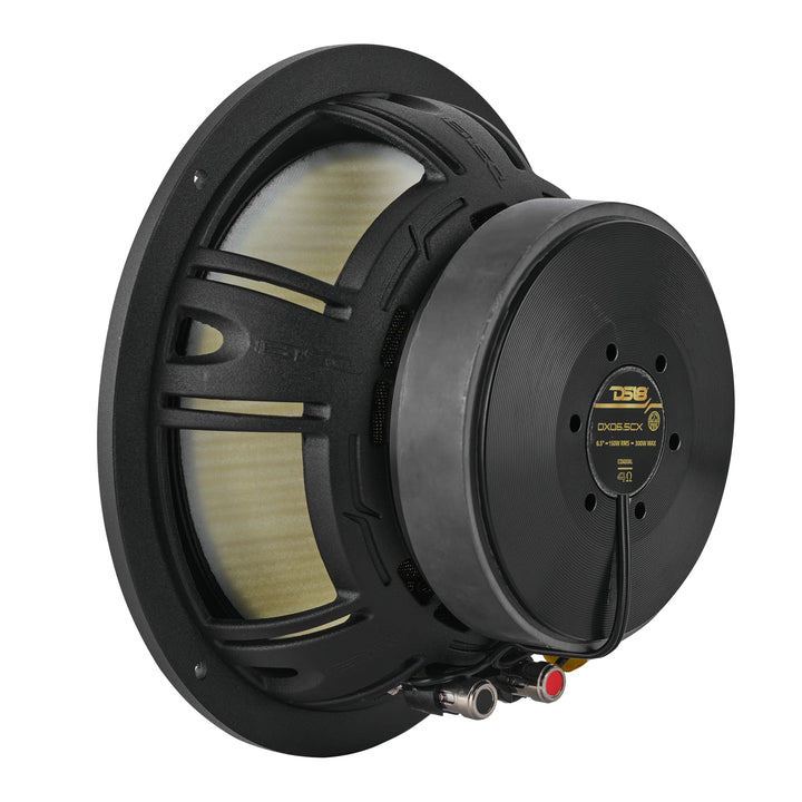 DS18 DXQ 6.5" Coaxial Speakers with Yellow Straw Cone - 150 Watts Rms 4-ohm