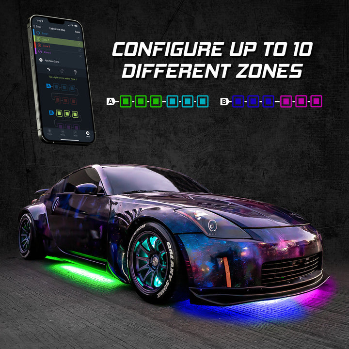 XKGlow AP-CAR-ADV XKAlpha App Controlled RGBW Addressable LED Light Underglow Kit
