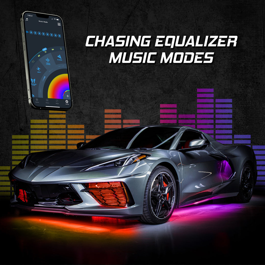 XKGlow AP-CAR-ADV XKAlpha App Controlled RGBW Addressable LED Light Underglow Kit