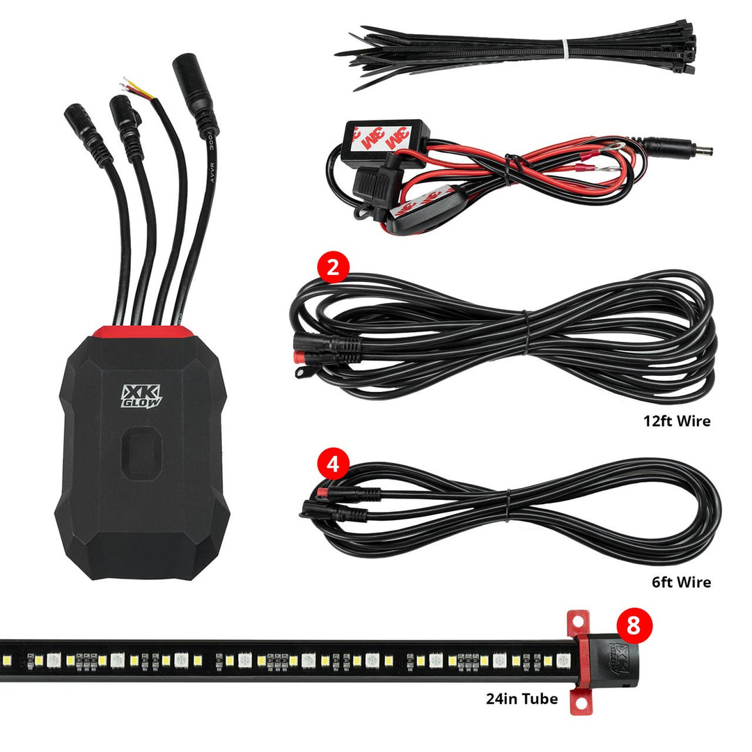 XKGlow AP-CAR-STA XKAlpha App Controlled RGBW Addressable LED Light Underglow Kit