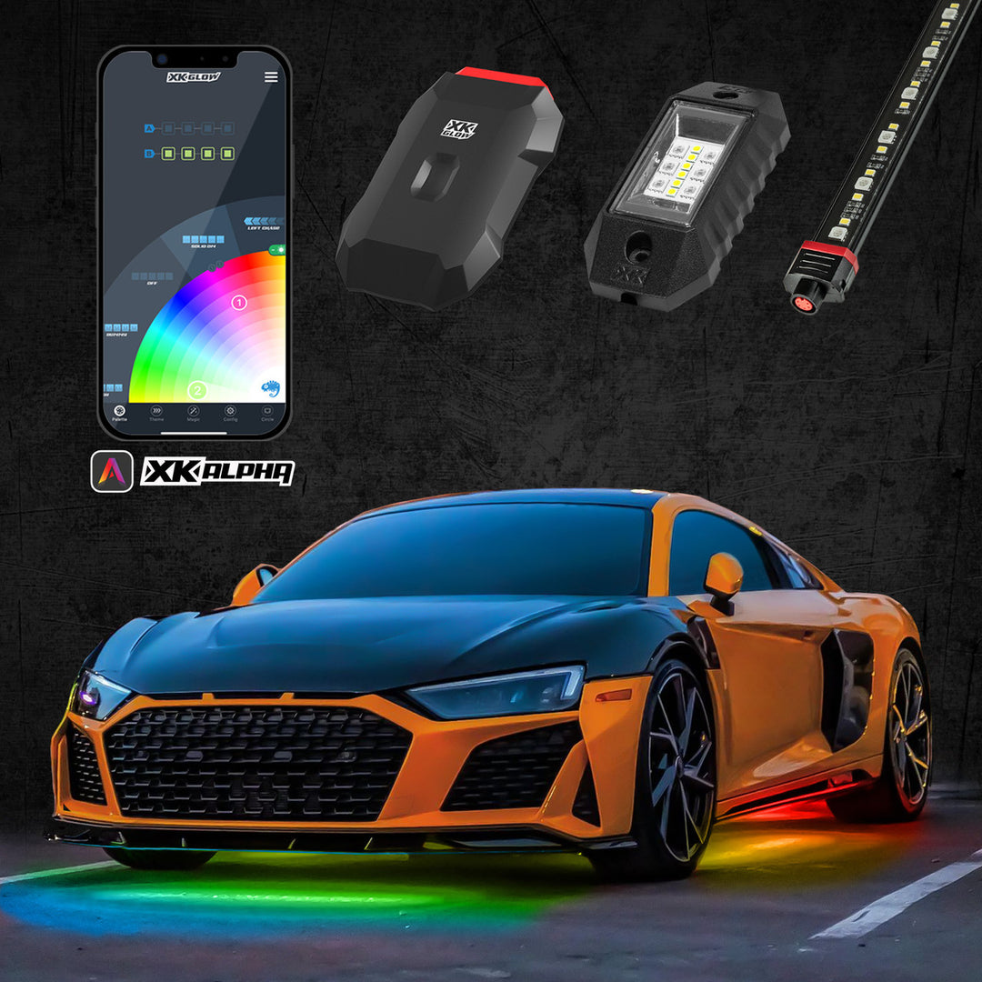 XKGlow AP-CAR-STA XKAlpha App Controlled RGBW Addressable LED Light Underglow Kit