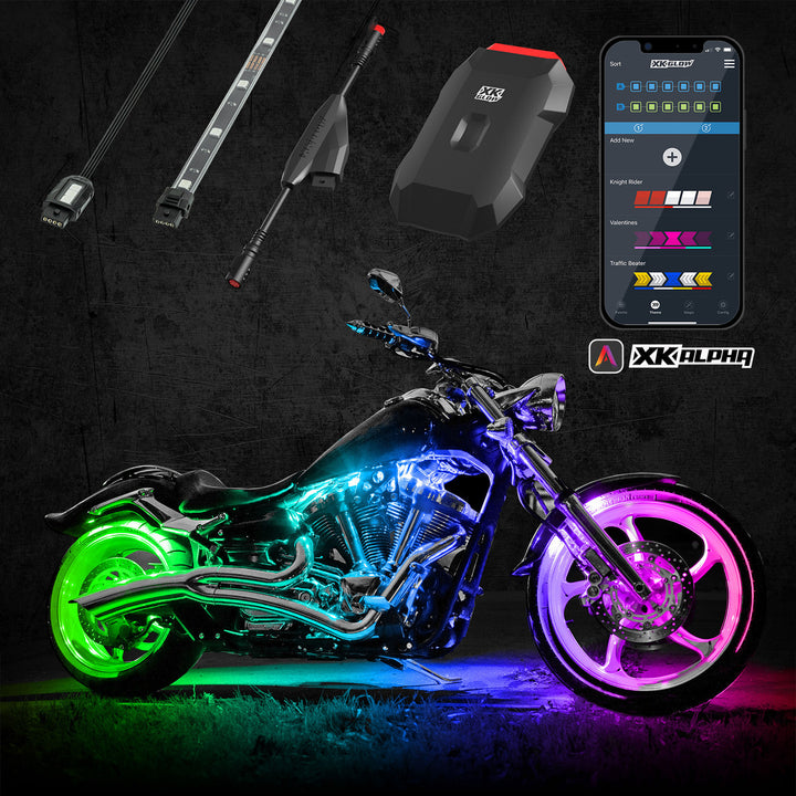 XKGlow AP-MOTO-STA XKAlpha App Controlled Standard Kit Addressable LED Motorcycle Accent Lights