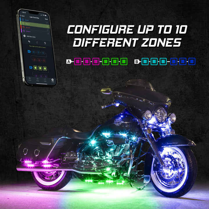 XKGlow AP-MOTO-STA XKAlpha App Controlled Standard Kit Addressable LED Motorcycle Accent Lights