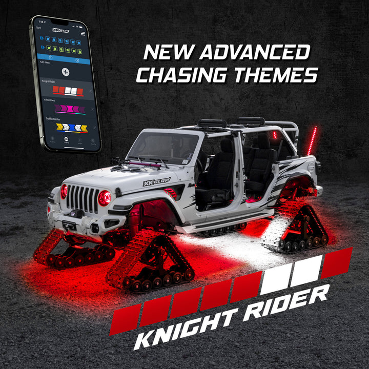 XK Glow AP-ROCK-STA XKalpha Standard RGBW Addressable LED Rock Light Kit with Color Chasing – App-controlled