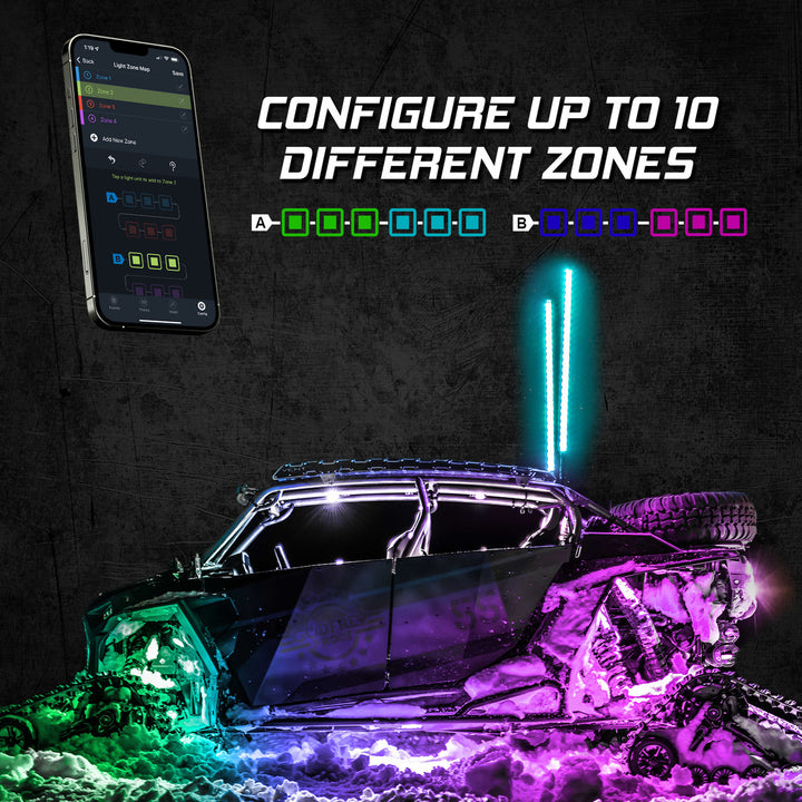 XK Glow AP-ROCK-STA XKalpha Standard RGBW Addressable LED Rock Light Kit with Color Chasing – App-controlled