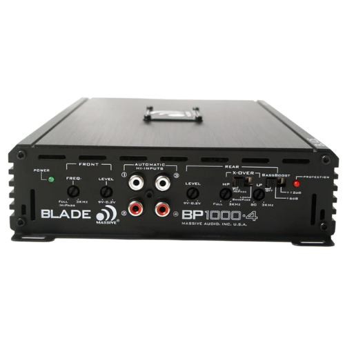 Massive Audio BP1000.4 V2 4-Channel Class AB Full-Range Amplifier - 4 x 80 Watts Rms @ 4-ohm