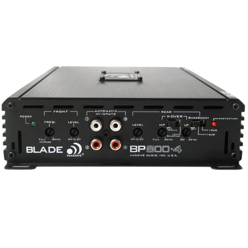 Massive Audio BP800.4 V2 4-Channel Class AB Full-Range Amplifier - 4 x 60 Watts Rms @ 4-ohm