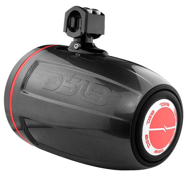 DS18 CF-X10TPNEO Torres marinas de neodimio de fibra de carbono de 10" con luces LED RGB incorporadas - 300 vatios Rms 4 ohmios