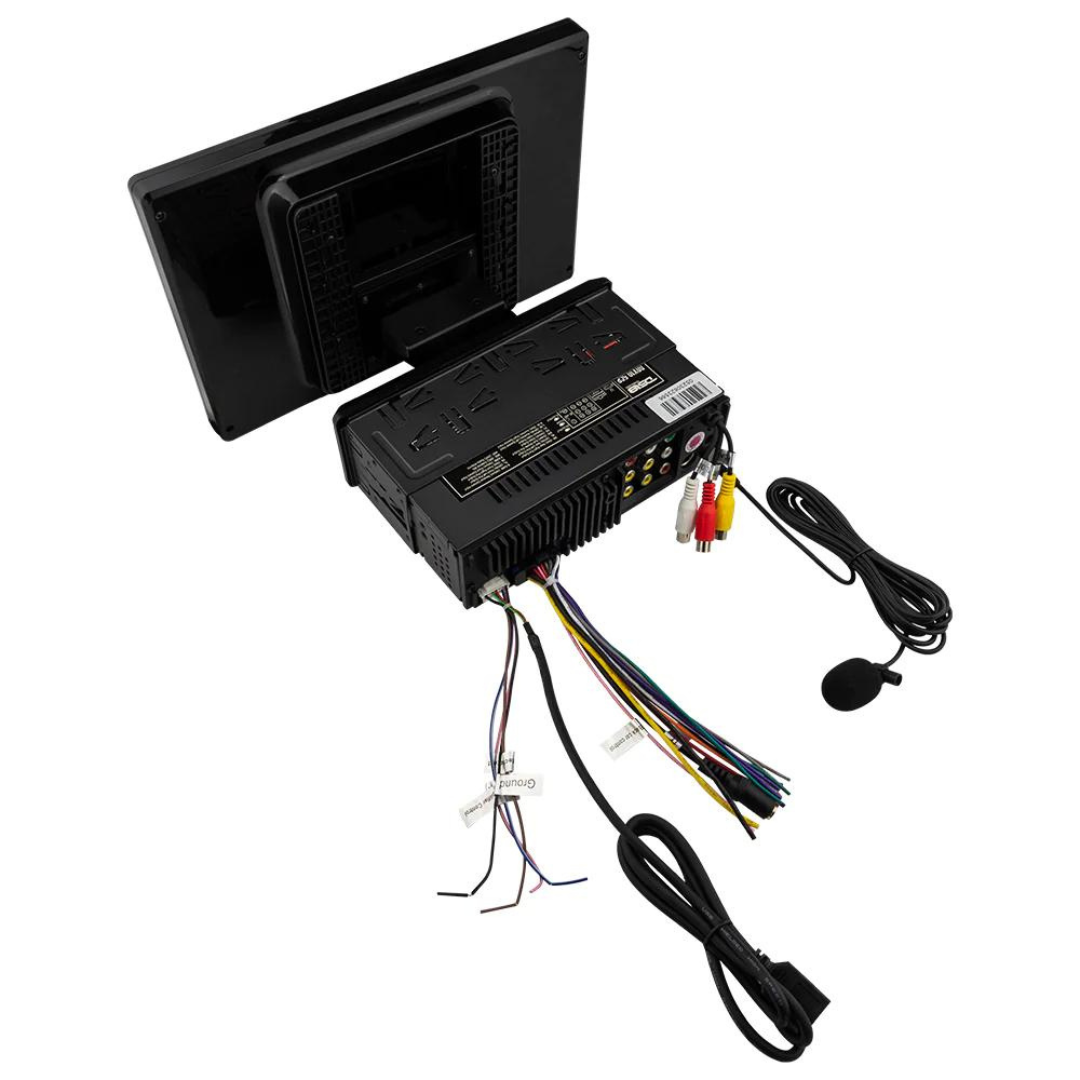 DS18 DDX10.5CP Single-Din Radio with 10.5" Floating Touchscreen and Bluetooth, Apple Car Play, Android Mirror Link, USB, AUX, SD