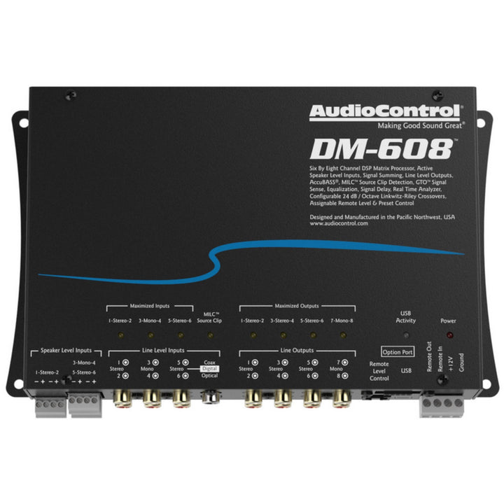 AudioControl DM-608 8-Channel Digital Sound Processor with 6 Rca Inputs