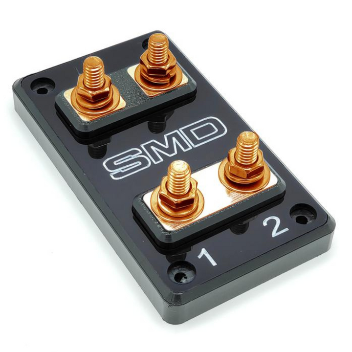 SMD Double 2 Slot ANL Fuse Block with 100% Oxygen-free Copper Hardware and Clear Acrylic Cover - Made In the USA