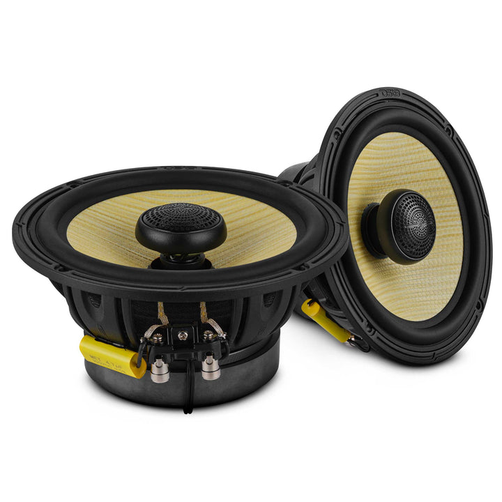 DS18 DXQ 6.5" Coaxial Speakers with Yellow Straw Cone - 150 Watts Rms 4-ohm