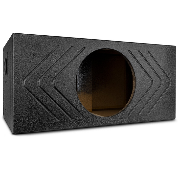 DS18 ENS-112SPB Single 12" Ported Subwoofer Enclosure with Black Bed Liner Coating - 3.25 Cubic Foot Tuned to 33Hz