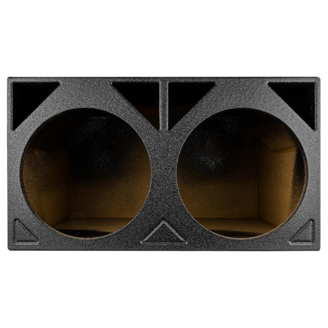 DS18 ENS-212TB Dual 12" Turbo Style Ported Subwoofer Enclosure with Black Bed Liner Coating - 2x 2.4 Cubic Foot Tuned to 34Hz
