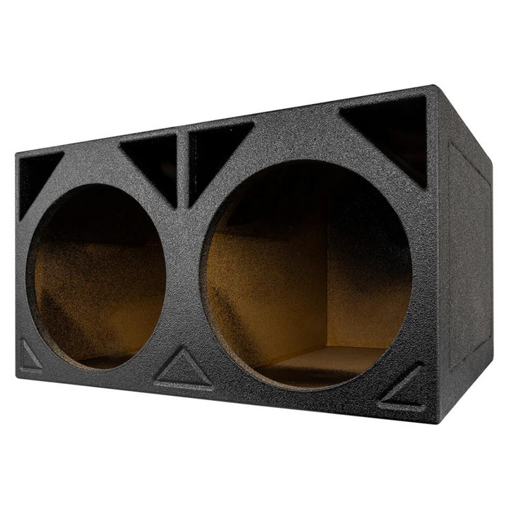 DS18 ENS-212TB Dual 12" Turbo Style Ported Subwoofer Enclosure with Black Bed Liner Coating - 2x 2.4 Cubic Foot Tuned to 34Hz
