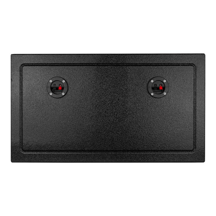 DS18 ENS-212TB Dual 12" Turbo Style Ported Subwoofer Enclosure with Black Bed Liner Coating - 2x 2.4 Cubic Foot Tuned to 34Hz