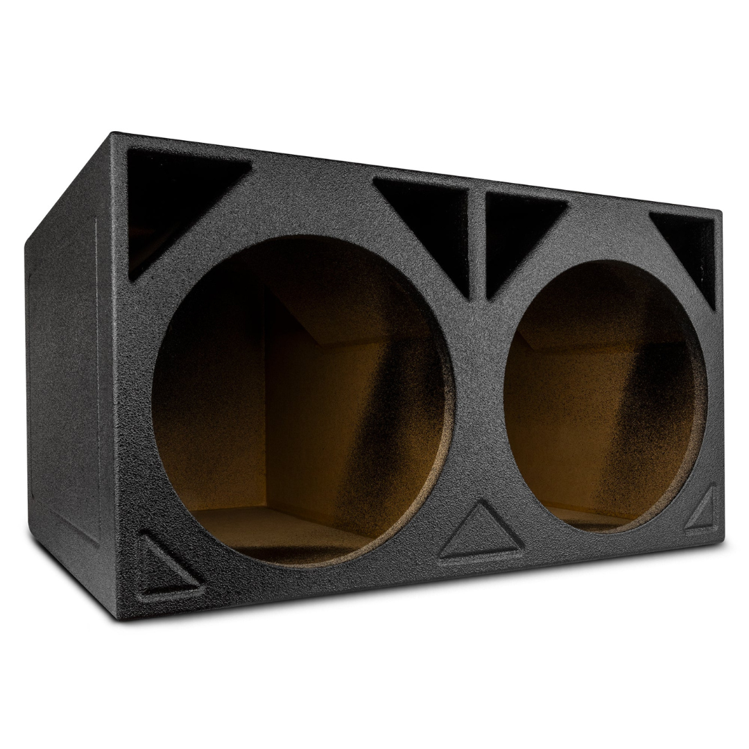 DS18 ENS-212TB Dual 12" Turbo Style Ported Subwoofer Enclosure with Black Bed Liner Coating - 2x 2.4 Cubic Foot Tuned to 34Hz