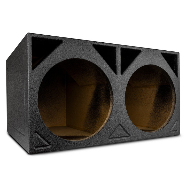DS18 ENS-212TB Dual 12" Turbo Style Ported Subwoofer Enclosure with Black Bed Liner Coating - 2x 2.4 Cubic Foot Tuned to 34Hz