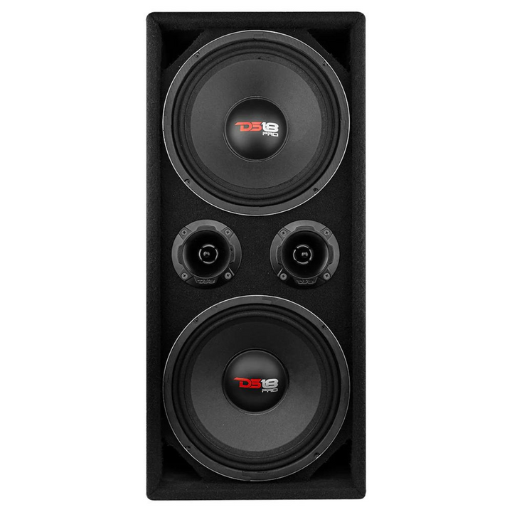 DS18 Loaded Ported Voceteo Enclosure with 2x PRO-X10M 10" Mid-Range Loudspeakers and 2x PRO-TWX2 Super Tweeters - 600 Watts Rms 4-ohm