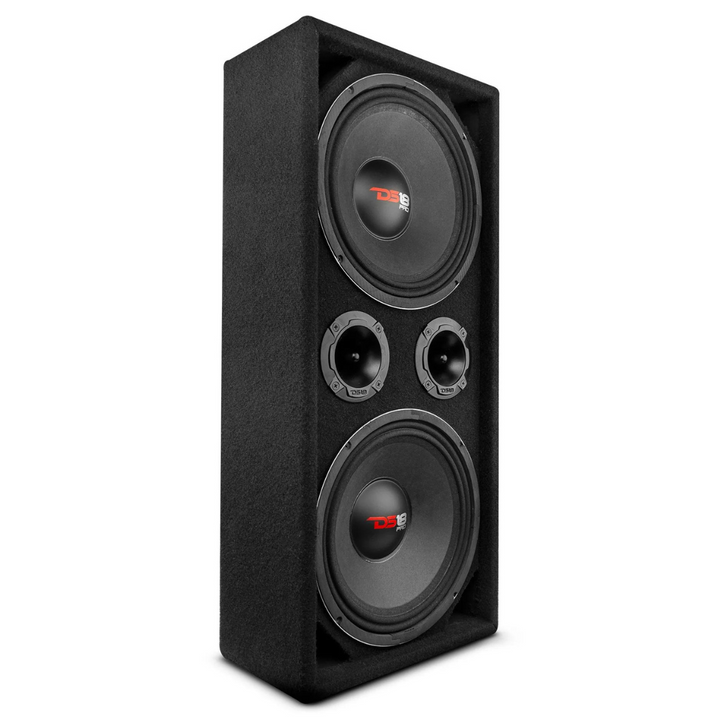 DS18 Loaded Ported Voceteo Enclosure with 2x PRO-X10M 10" Mid-Range Loudspeakers and 2x PRO-TWX2 Super Tweeters - 600 Watts Rms 4-ohm