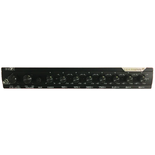 Massive Audio EQ7X In-dash 7-Band Graphic Equalizer with Subwoofer Control Knob and 8 Volt Rca Outputs