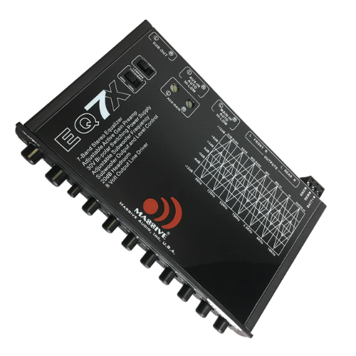 Massive Audio EQ7X In-dash 7-Band Graphic Equalizer with Subwoofer Control Knob and 8 Volt Rca Outputs