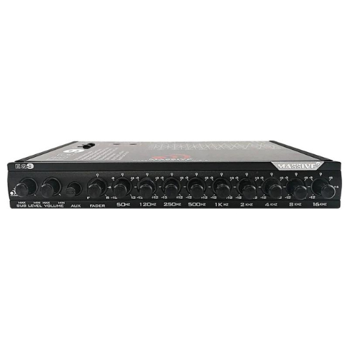 Massive Audio EQ9X In-dash 9-Band Graphic Equalizer with Subwoofer Control Knob and 8 Volt Rca Outputs