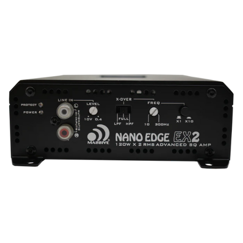 Massive Audio EX2 2-Channel Class AB Full-Range Amplifier - 2 x 120 Watts Rms @ 4-ohm
