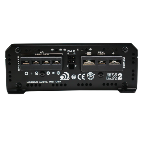 Massive Audio EX2 2-Channel Class AB Full-Range Amplifier - 2 x 120 Watts Rms @ 4-ohm
