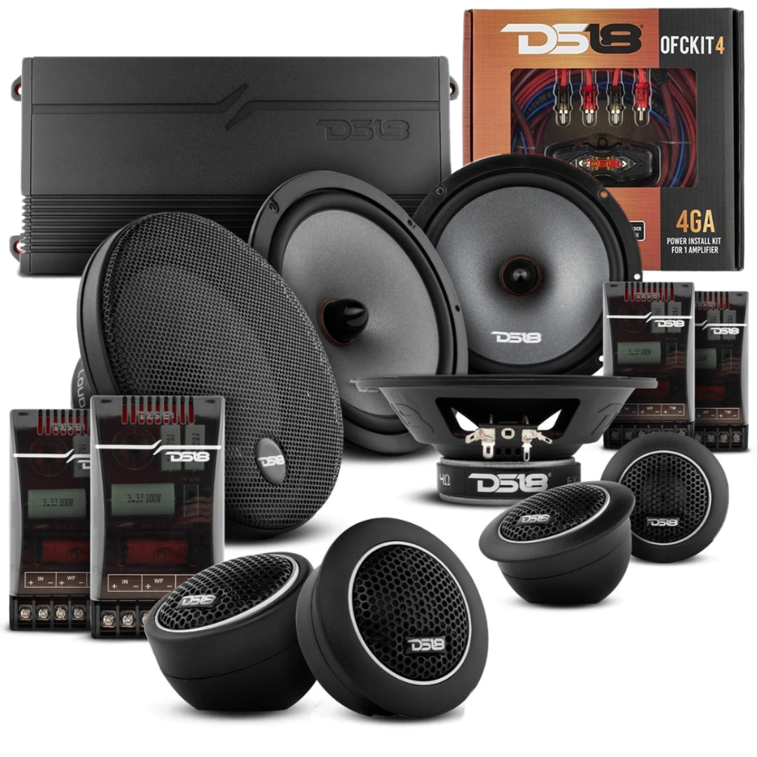 2006-2020 Honda Civic - DS18 EXL-SQ Series Component Speakers with Tweeters, Crossovers, Amplifier and Amp Kit