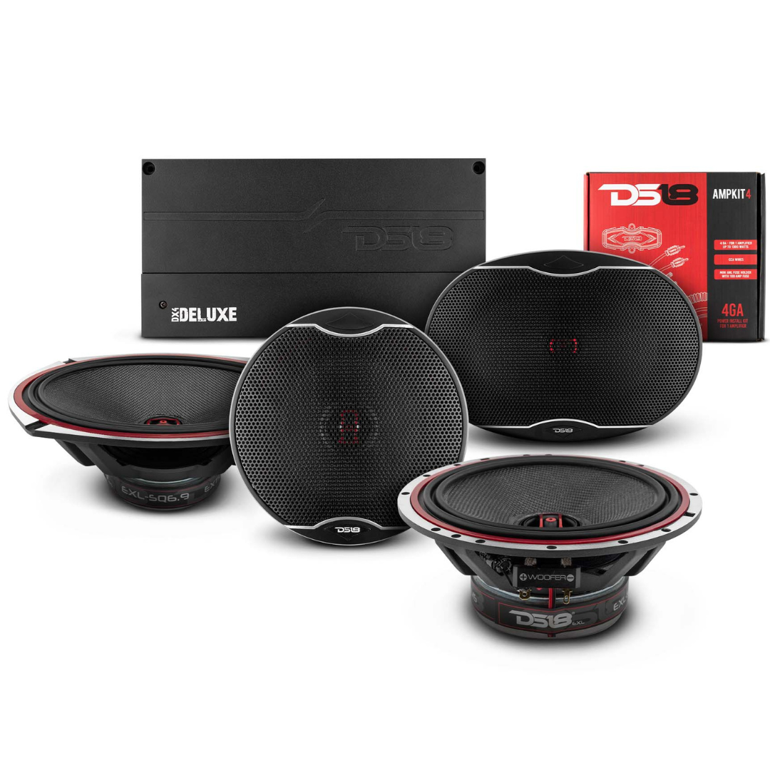 2015-up Ford F-150 SuperCrew Cab - DS18 EXL-SQ Series Speaker Package with Amplifier and Amp Kit
