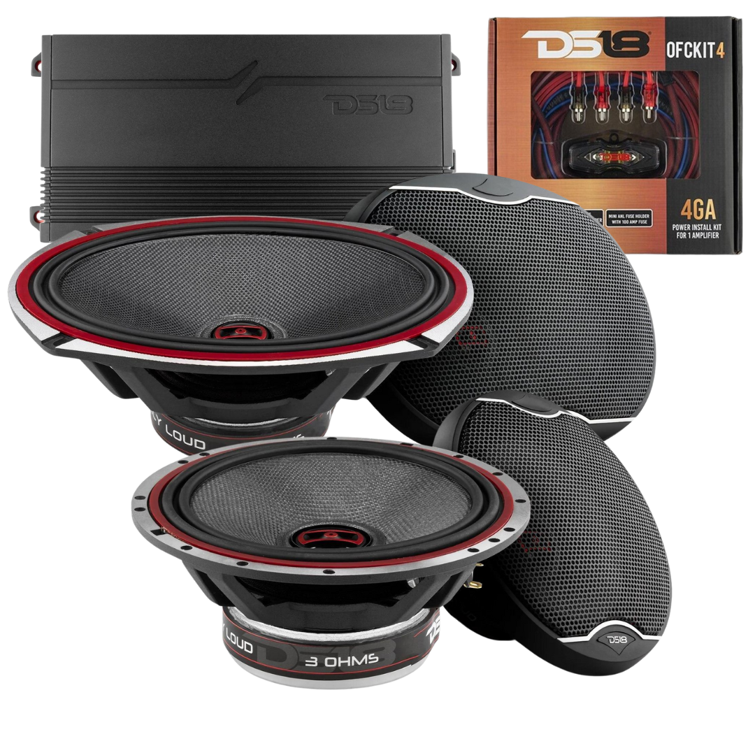 2015-2020 Chevy Colorado Crew and Extended Cab - DS18 EXL-SQ Series Speaker Package with Amplifier and Amp Kit