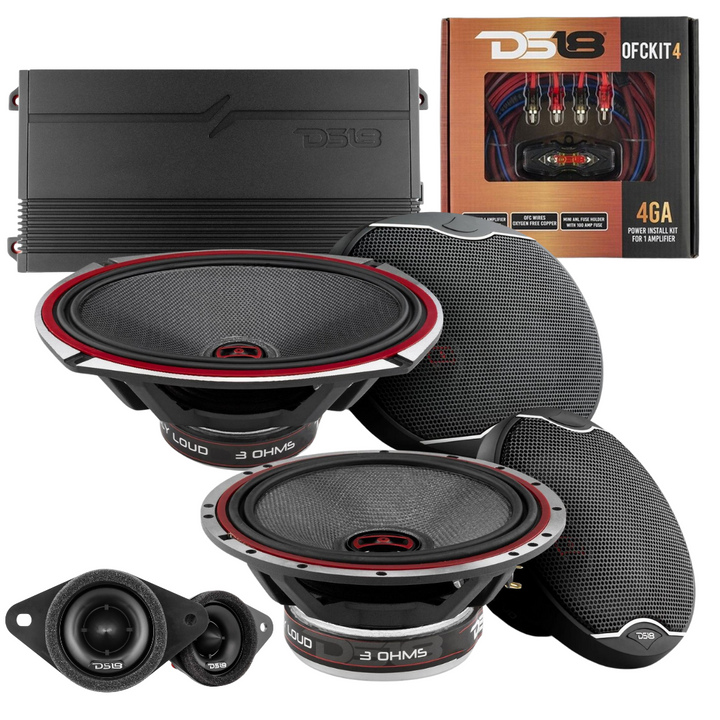 2005-2021 Toyota Tacoma Double and Access Cab - DS18 EXL-SQ Series Speaker Package with Dash Tweeters, Amplifier and Amp Kit