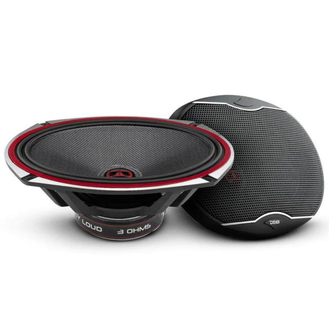 DS18 EXL-SQ6.9 6x9" 2-Way Coaxial Speakers with Fiber Glass Cone - 160 Watts Rms 3-ohm