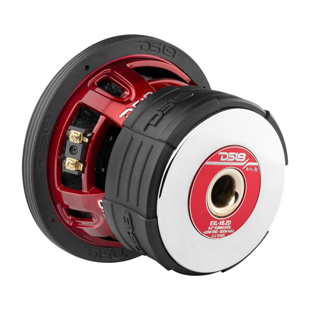 DS18 EXL-X6.2D 6.5" Subwoofer with 2" Black Aluminum Voice Coil - 400 Watts Rms 2-ohm DVC