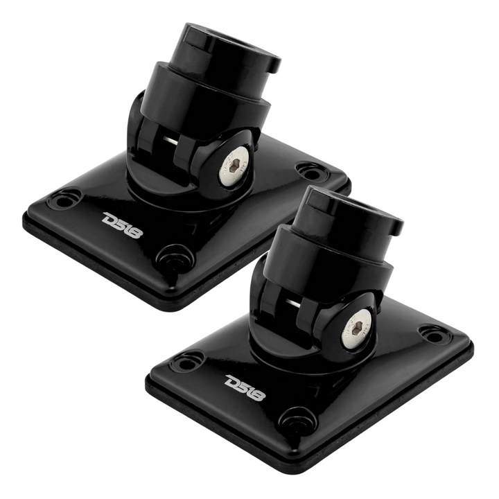 Adaptadores de abrazadera de soporte de montaje plano negro DS18 HYDRO FLMBX/BK - Se adapta a todos los altavoces de torre NXL-X y CF-X