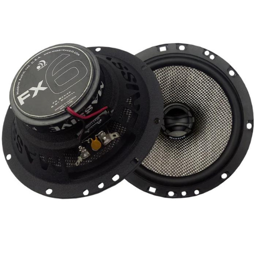 Massive Audio FX6 6.5" 2-Way Coaxial Speakers with Fiber Glass Cone - 75 Watts Rms 4-ohm