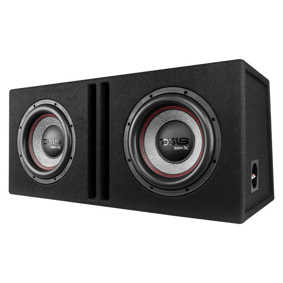 DS18 GEN-X210LD 2x GEN-X104D 10" Subwoofers with Ported Sub Enclosure Tuned to 35Hz - 800 Watts Rms 2x 2-ohm