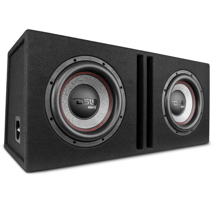 DS18 GEN-X210LD 2x GEN-X104D 10" Subwoofers with Ported Sub Enclosure Tuned to 35Hz - 800 Watts Rms 2x 2-ohm
