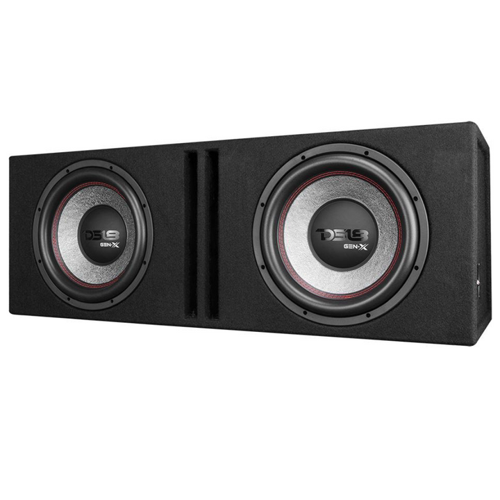 DS18 GEN-X212LD 2x GEN-X124D 12" Subwoofers with Ported Sub Enclosure Tuned to 35Hz - 900 Watts Rms 2x 2-ohm