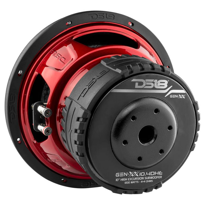 DS18 GEN-XX10.4DHE Subwoofer de 10" con bobina móvil de aluminio negro de 2" - 500 vatios Rms 4 ohmios DVC