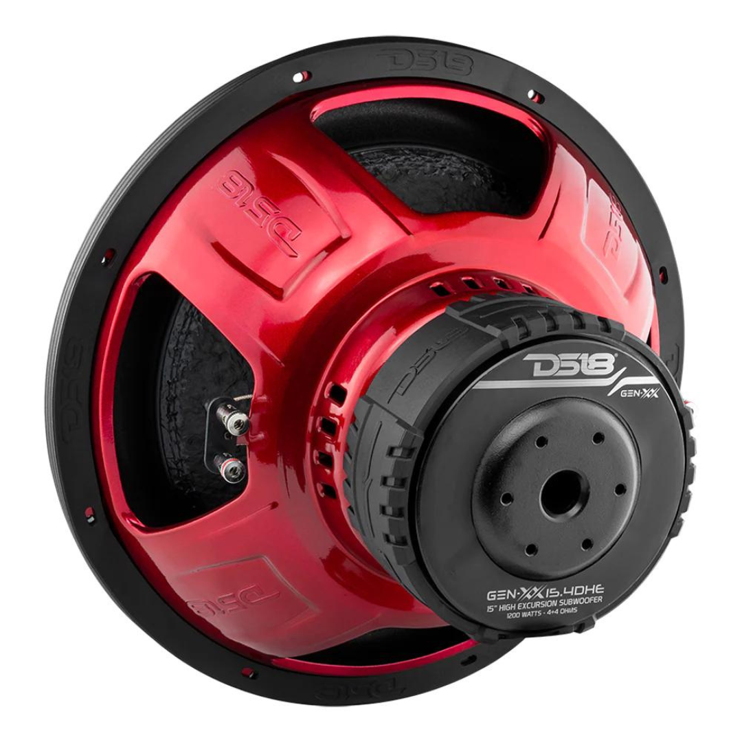 DS18 GEN-XX15.4DHE 15" Subwoofer with 2" Black Aluminum Voice Coil - 600 Watts Rms 4-ohm DVC