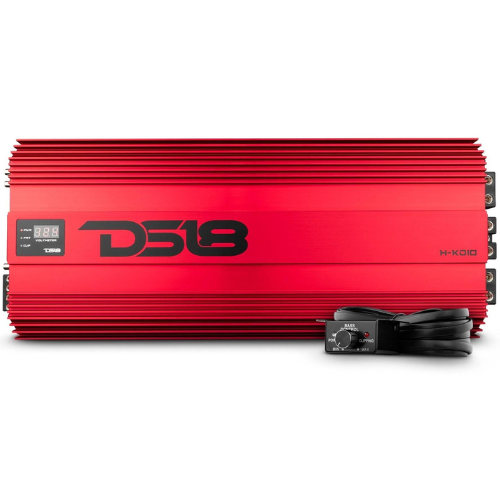 Amplificador de subwoofer coreano monobloque DS18 H-KO10/RD Clase D - 1 x 10000 vatios Rms a 1 ohmio