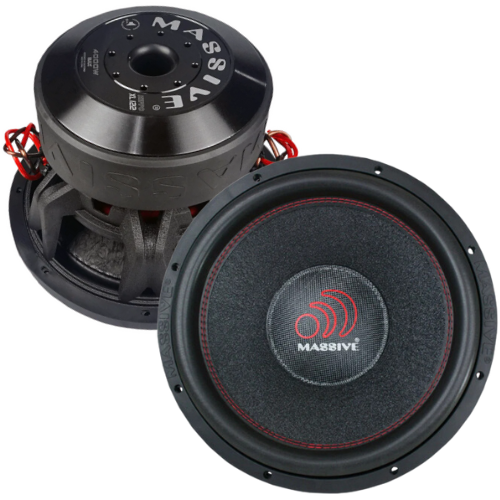 Massive Audio HIPPOXL124 12" Subwoofer with 3" Voice Coil - 2000 Watts Rms 4-ohm DVC