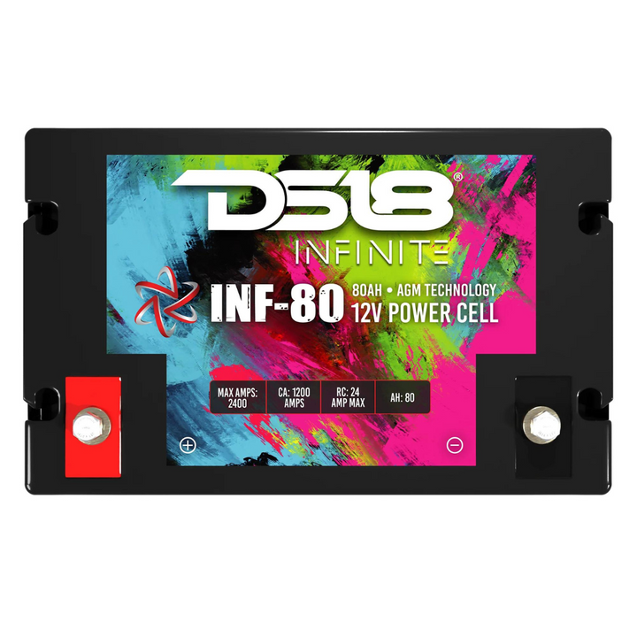 DS18 INF-80AH Batería de audio para automóvil AGM de 12 voltios - 2300 vatios Rms | 80Ah