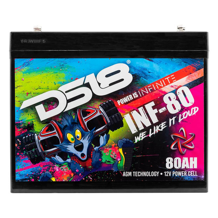 DS18 INF-80AH Batería de audio para automóvil AGM de 12 voltios - 2300 vatios Rms | 80Ah