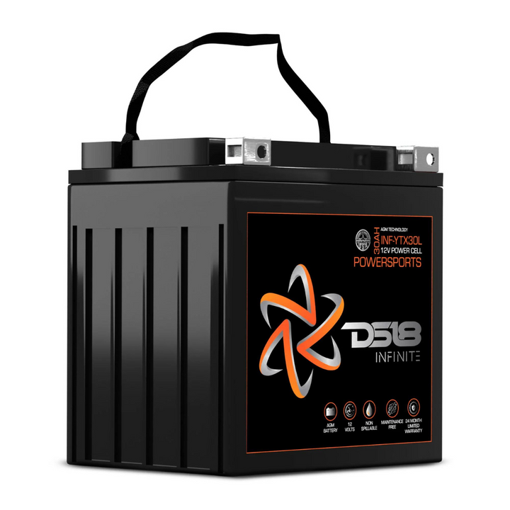 DS18 INF-YTX30L-BS 12 Volt AGM Powersports Audio Battery - 1100 Watts Rms | 30Ah